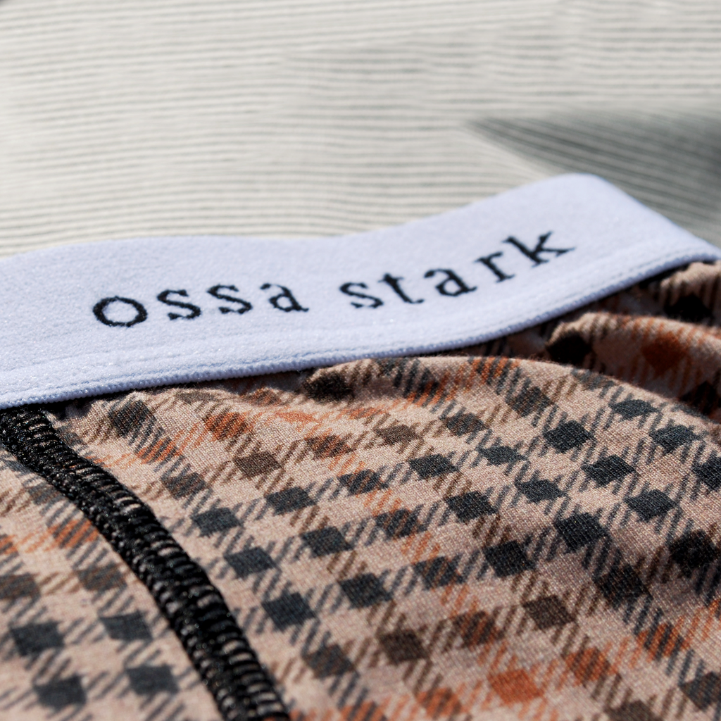 Ossa Stark Brown Check Boxers